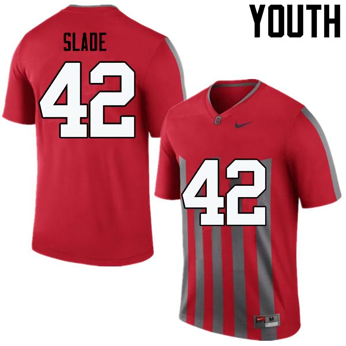 Darius Slade Ohio State Buckeyes Youth NCAA #42 Nike Throwback Red College Stitched Football Jersey CUL1256PE